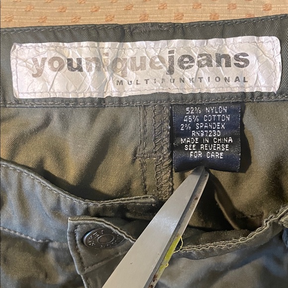 Vintage Younique Multifunctional Olive Green Utility Rayon Cargo Pants - Picture 4 of 10